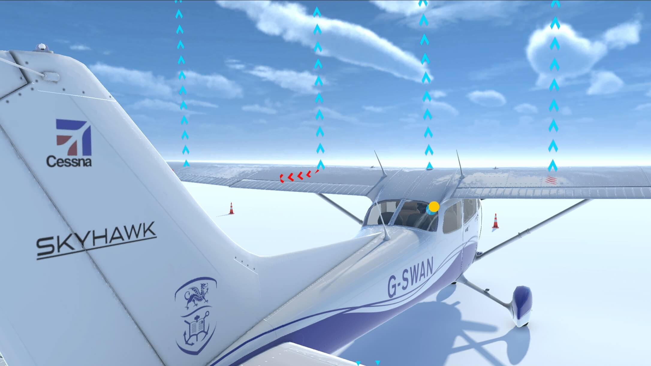 Virtual Cessna 172 aircraft used for aerospace spatial awareness training