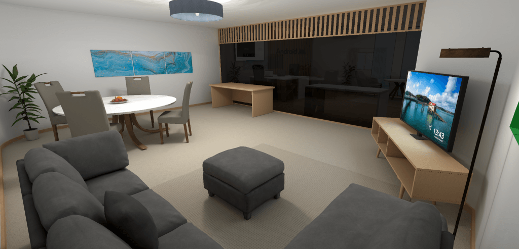 A security challenge scene from the Android Enterprise VR experience