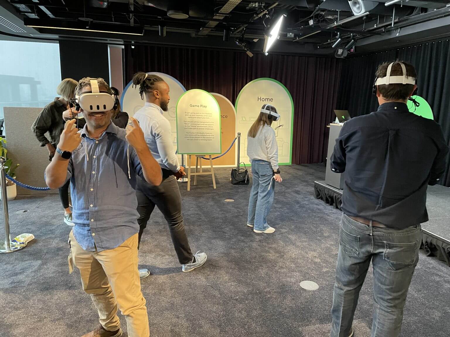 Players collaborating inside the Android Enterprise multiplayer VR experience