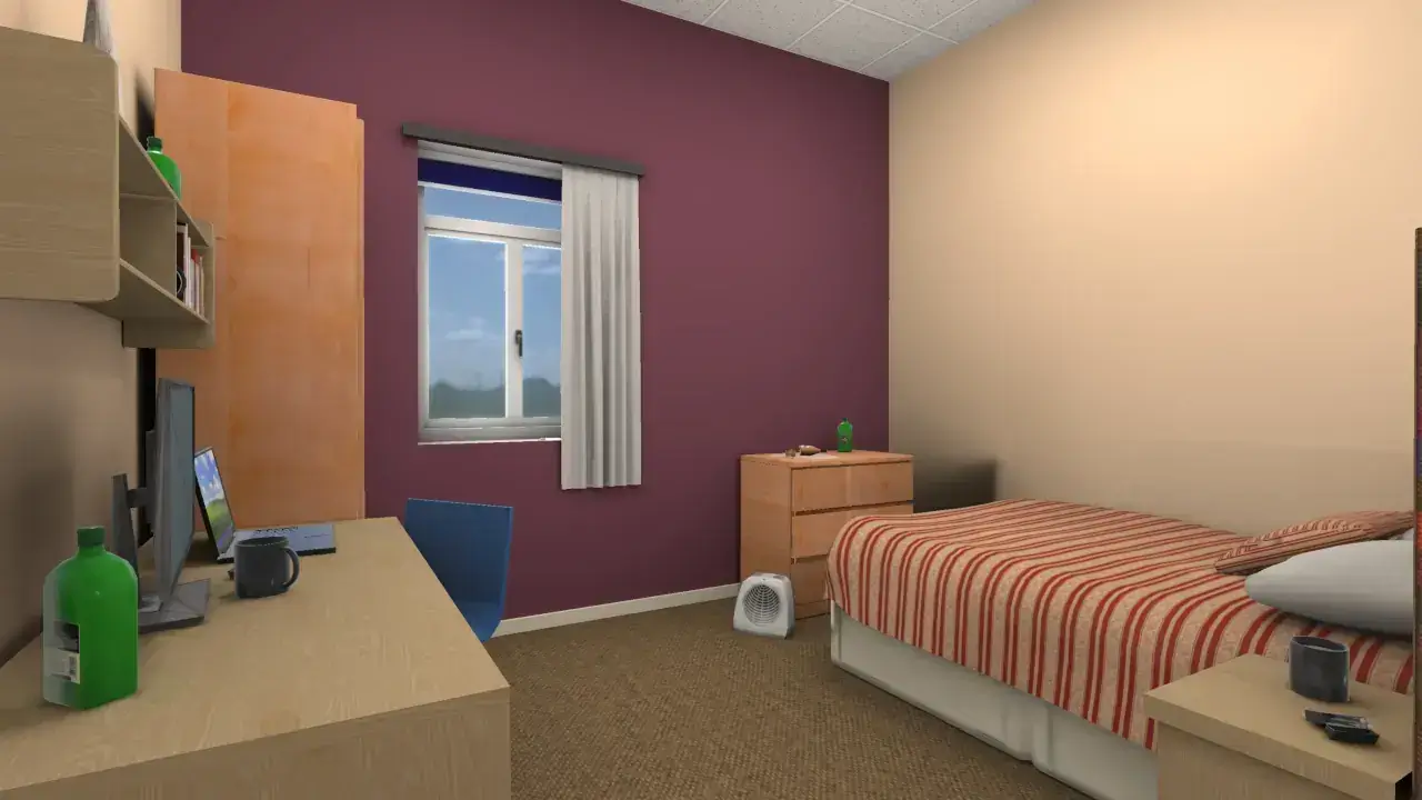 Student accommodation bedroom environment option