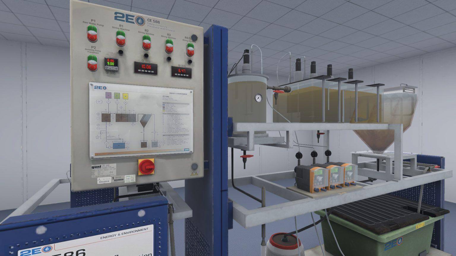 Virtual replica of a water treatment flocculation machine