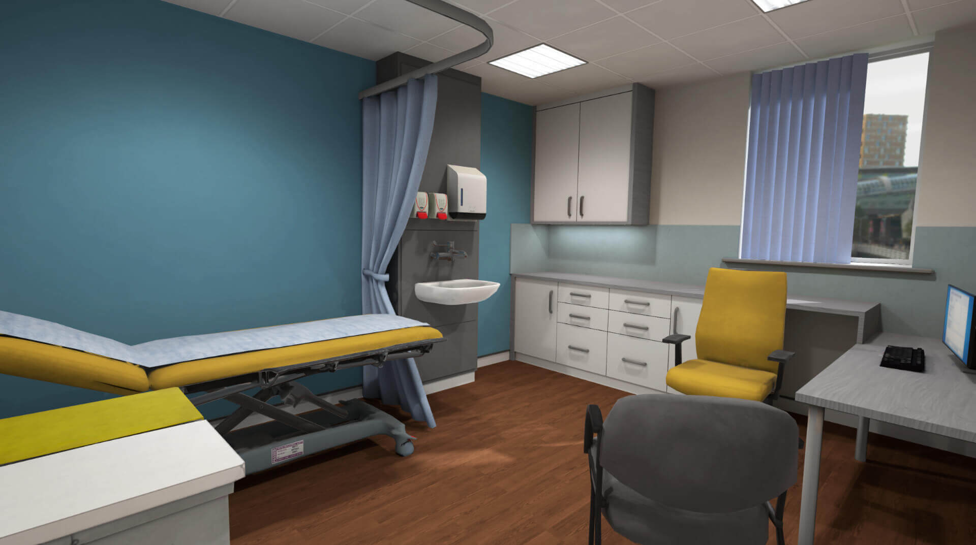 Immersive VR training environment modelled on a GP consultation room
