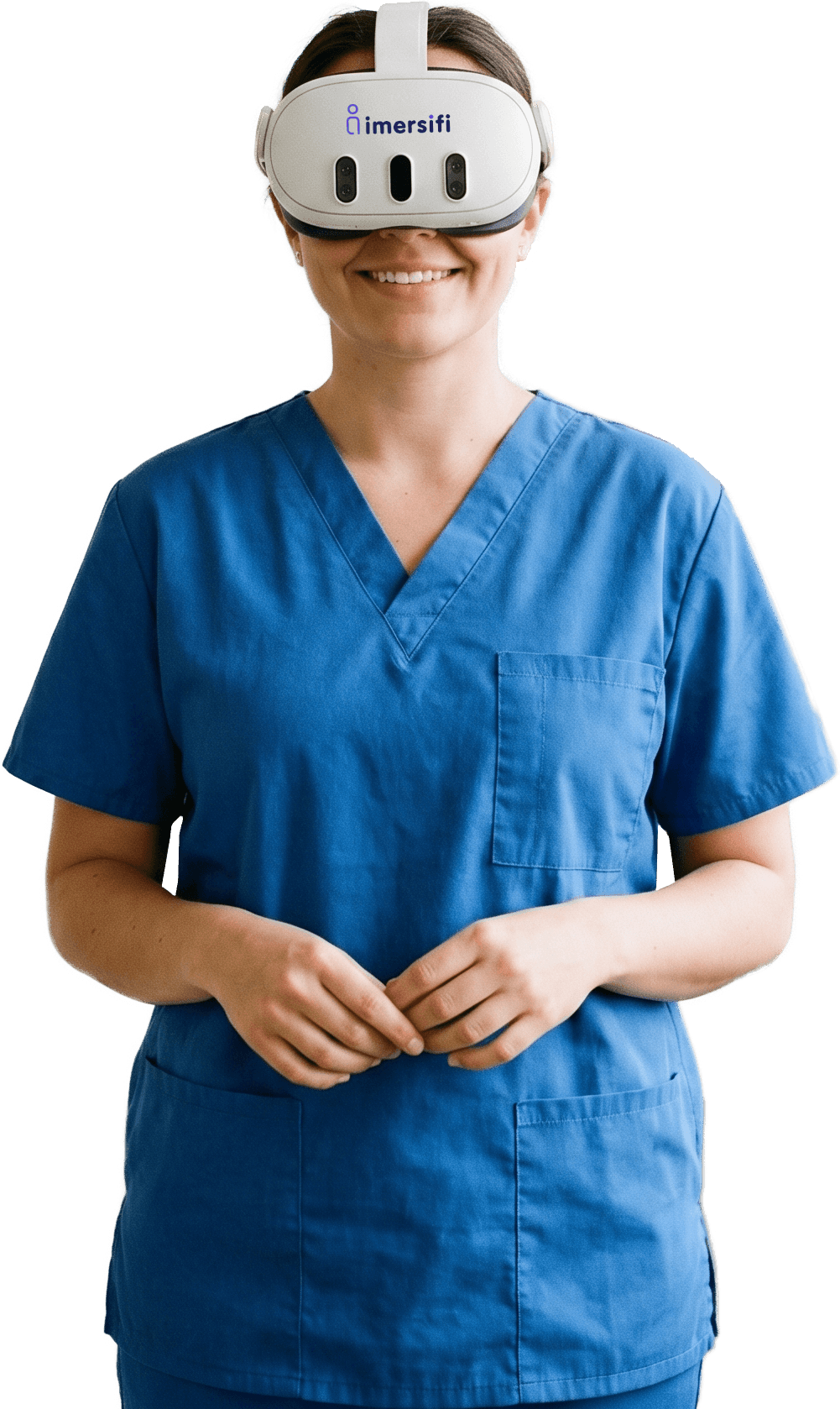 Nurse wearing a Meta Quest 3 headset during an immersive training session