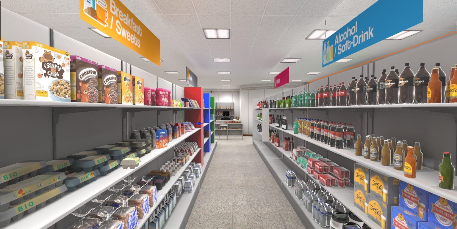 Aisle inside the virtual supermarket used for consumer behaviour research