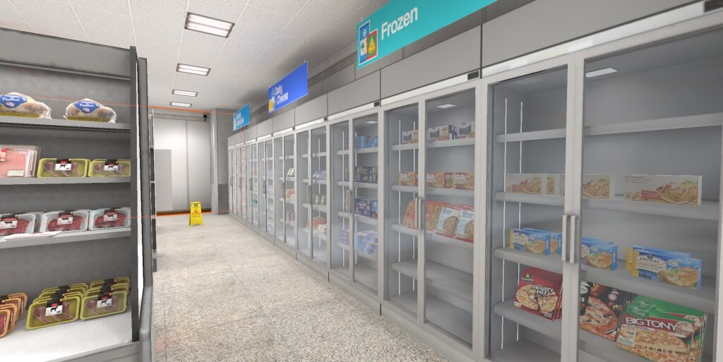 Products on the shelves of the virtual supermarket, used to test consumer perception