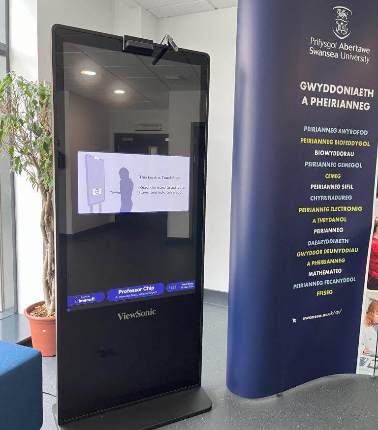 Imersifi and Swansea University Launches TouchFree AI Kiosk for Semiconductor Engagement 2 TouchFree AI 2 768x875 1